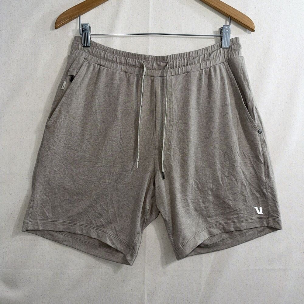 Vuori Men’s Kore Shorts Taupe Size M Drawstring Athletic Performance Lined